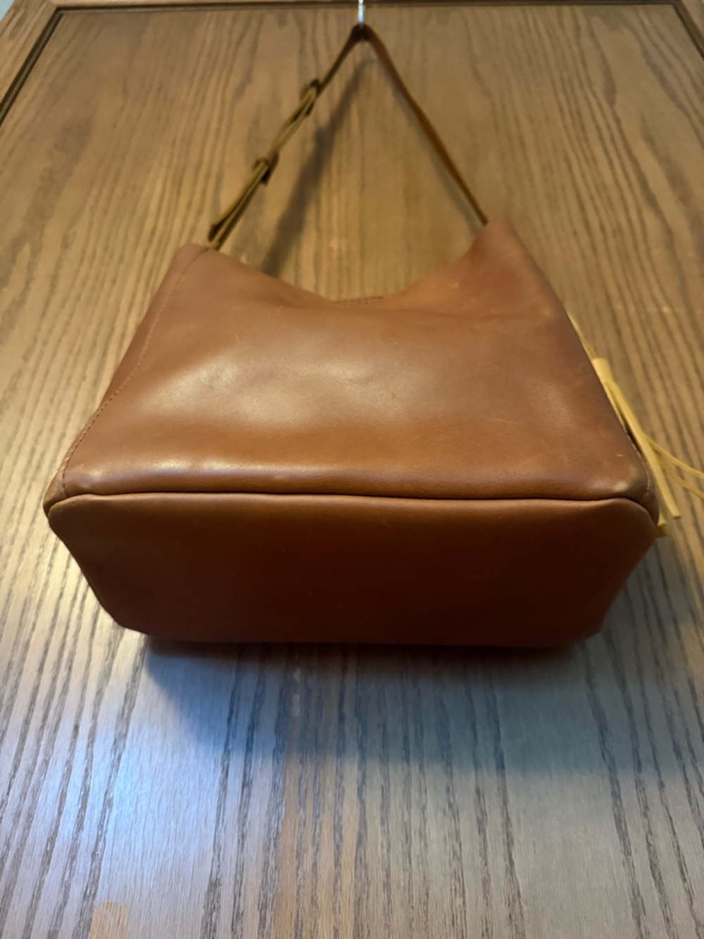 Portland Leather Butterfly Bucket Bag Honey Full Grain Leather Boho Classic - Picture 5 of 15